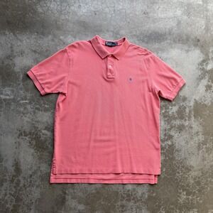 Polo By Ralph Lauren Polo Shirt Mens XL Pink Classic Fit Cotton Short Sleeve